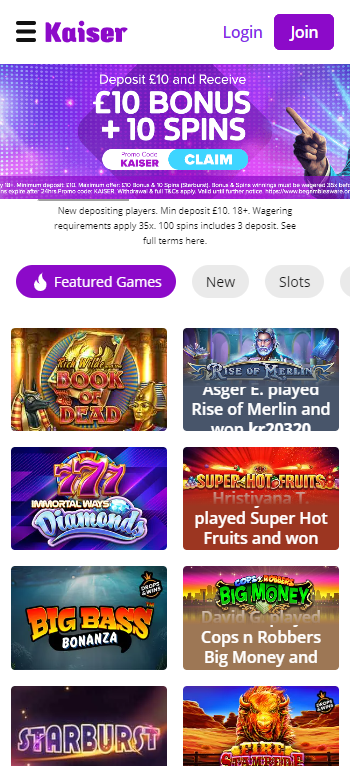 Kaiser Slots Casino Mobile screenshot
